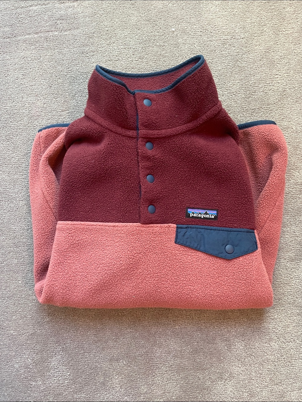 Patagonia Synchilla Fleece - Burgundy & Dusty Rose - Picture 3 of 4